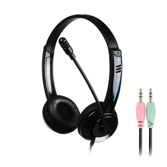 DANYIN DT326 Head-mounted Desktop Computer Children Learning Wire Headset with Microphone, Cable Length:1.8m, Style:3.5mm Two-hole(Black) - Multimedia Headset by Danyin | Online Shopping South Africa | PMC Jewellery | Buy Now Pay Later Mobicred