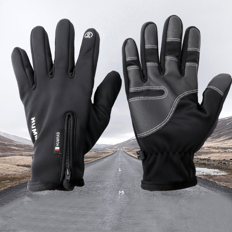 HUMRAO Outdoor Riding Gloves Winter Velvet Thermal Gloves Ski Motorcycle Waterproof Non-Slip Gloves, Size: XL(Thickened) - Locomotive Gloves by PMC Jewellery | Online Shopping South Africa | PMC Jewellery