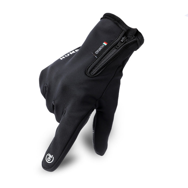 HUMRAO Outdoor Riding Gloves Winter Velvet Thermal Gloves Ski Motorcycle Waterproof Non-Slip Gloves, Size: XL(Thickened) - Locomotive Gloves by PMC Jewellery | Online Shopping South Africa | PMC Jewellery