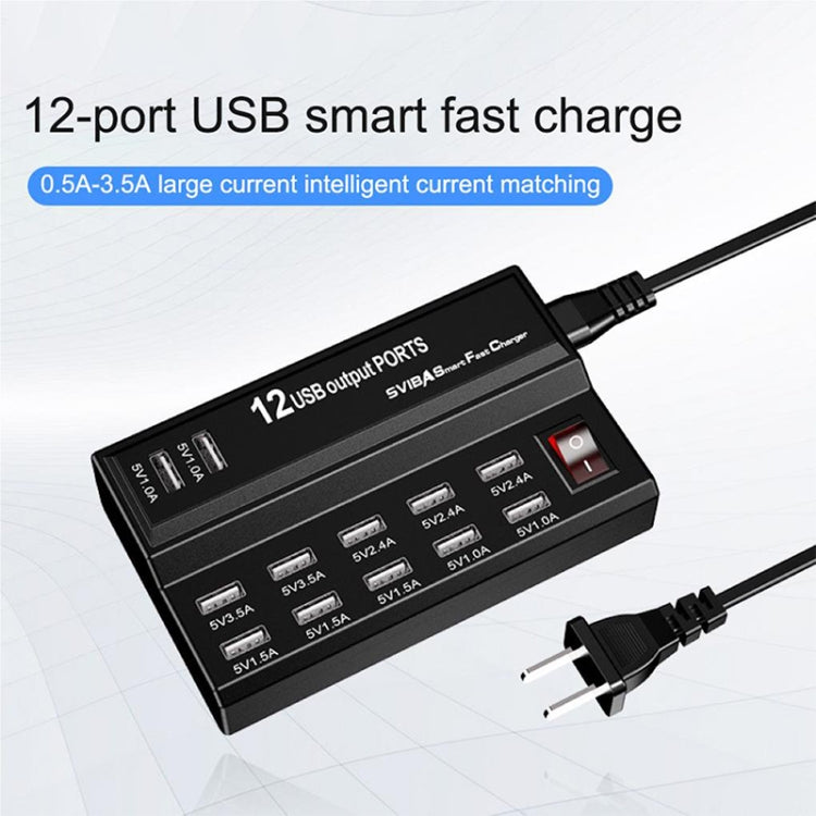 100-240V USB Interface Smart Fast Charge Digital Electronic Charger Multifunctional Charger, US Plug, Style:12 Ports - Multifunction Charger by PMC Jewellery | Online Shopping South Africa | PMC Jewellery | Buy Now Pay Later Mobicred