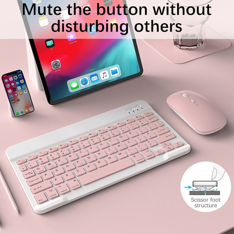 Universal Ultra-Thin Portable Bluetooth Keyboard and Mouse Set For Tablet Phones, Size:10 inch(Pink Keyboard) - Universal Keyboard by PMC Jewellery | Online Shopping South Africa | PMC Jewellery