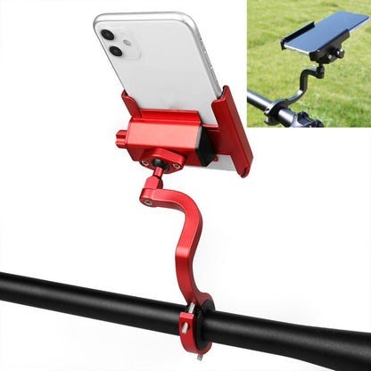 CYCLINGBOX Aluminum Alloy Mobile Phone Holder Bicycle Riding Takeaway Rotatable Metal Mobile Phone Bracket, Style:Heightened Handlebar Installation(Red) - Holders by CYCLINGBOX | Online Shopping South Africa | PMC Jewellery | Buy Now Pay Later Mobicred