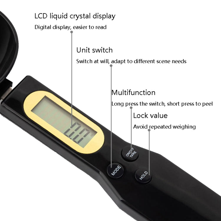 ABS Electronic Measuring Spoon Spoon Weighing Measuring Tool, Specification: 500g/0.1g, Colour: White - Kitchen Scales by PMC TechLife | Online Shopping South Africa | PMC TechLife