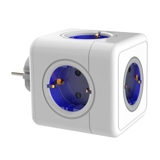 Creative Power Cube Socket Conversion Socket, EU Plug In-line Blue - Plug Adaptor by PMC Jewellery | Online Shopping South Africa | PMC Jewellery | Buy Now Pay Later Mobicred