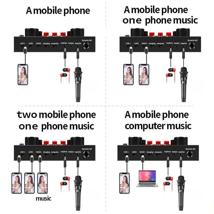 V8S Sound Card Mobile Phone Computer Anchor Live K Song Recording Microphone, Specification: English Version - Microphone by PMC Jewellery | Online Shopping South Africa | PMC Jewellery | Buy Now Pay Later Mobicred