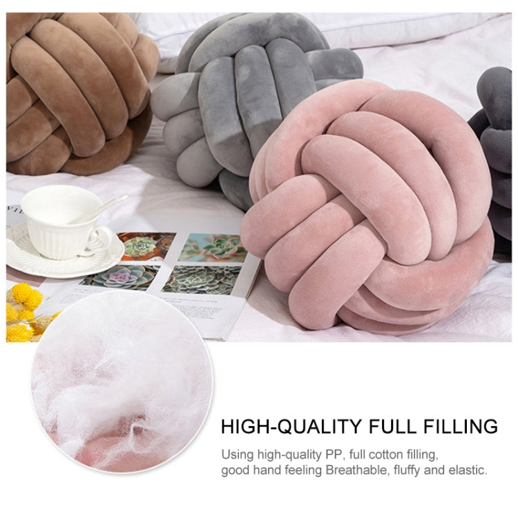 Hand-Made Knotted Ball Pillow, Size: Diameter: 25~30cm(Camel Grey) - free shipping - PMC TechLife - Order now!