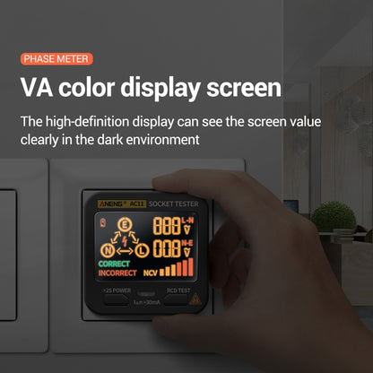 ANENG AC11 Multifunctional Digital Display Socket Tester Electrical Ground Wire Tester(US Plug) - Current & Voltage Tester by ANENG | Online Shopping South Africa | PMC Jewellery | Buy Now Pay Later Mobicred