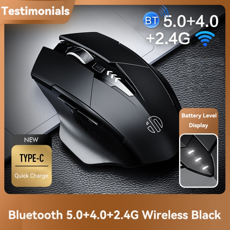 Inphic A1 6 Keys 1000/1200/1600 DPI Home Gaming Wireless Mechanical Mouse, Colour: Black Wireless+Bluetooth 4.0+Bluetooth 5.0 - Wireless Mice by Inphic | Online Shopping South Africa | PMC Jewellery | Buy Now Pay Later Mobicred