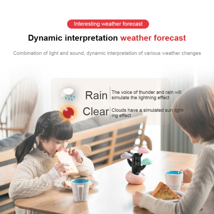 Cloud Weather Time Light Multifunctional Smart Induction Child Wake Up Alarm Clock(Pink) - Novelty Clock by PMc TechLife | Online Shopping South Africa | PMc TechLife | Buy Now Pay Later Mobicred