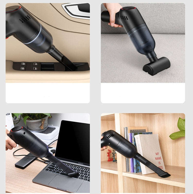 SHANEN 120W 8000Pa Car Vacuum Cleaner Car Wireless Charging High-Power Powerful Mini Handheld Vacuum Cleaner Black  Filterx2 - Vacuum Cleaner by PMC Jewellery | Online Shopping South Africa | PMC Jewellery | Buy Now Pay Later Mobicred