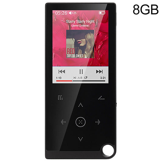 E05 2.4 inch Touch-Button MP4 / MP3 Lossless Music Player, Support E-Book / Alarm Clock / Timer Shutdown, Memory Capacity: 8GB without Bluetooth(Black) - MP4 Player by PMC Jewellery | Online Shopping South Africa | PMC Jewellery | Buy Now Pay Later Mobicred