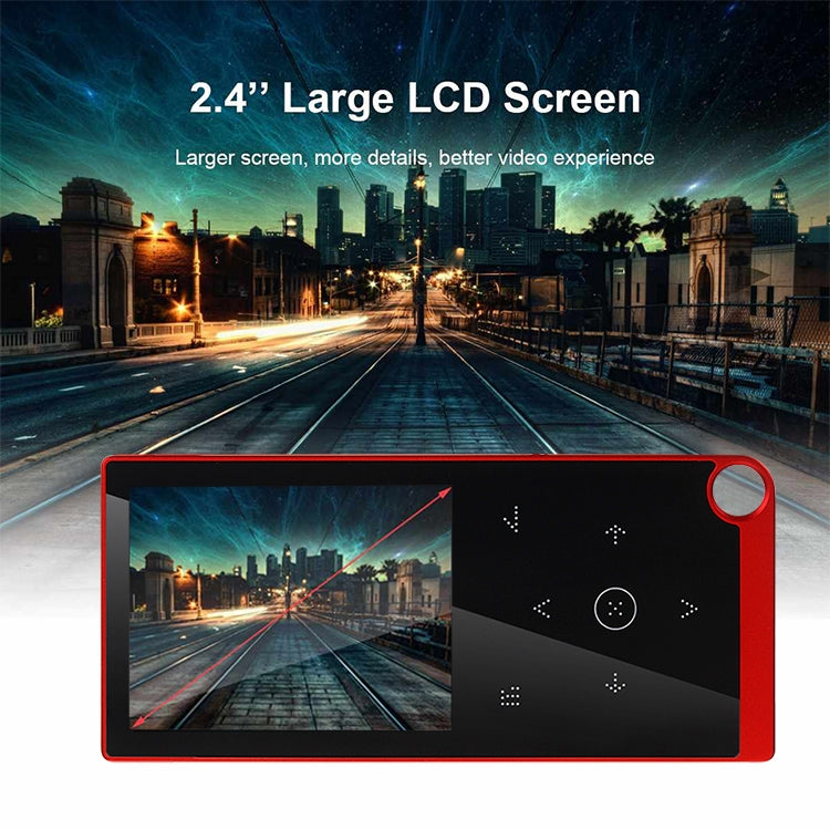 E05 2.4 inch Touch-Button MP4 / MP3 Lossless Music Player, Support E-Book / Alarm Clock / Timer Shutdown, Memory Capacity: 4GB Bluetooth Version(Red) - MP4 Player by PMC Jewellery | Online Shopping South Africa | PMC Jewellery | Buy Now Pay Later Mobicred