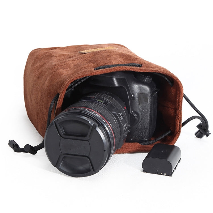 S.C.COTTON Liner Shockproof Digital Protection Portable SLR Lens Bag Micro Single Camera Bag Square Brown S - free shipping - PMC TechLife - Order now!