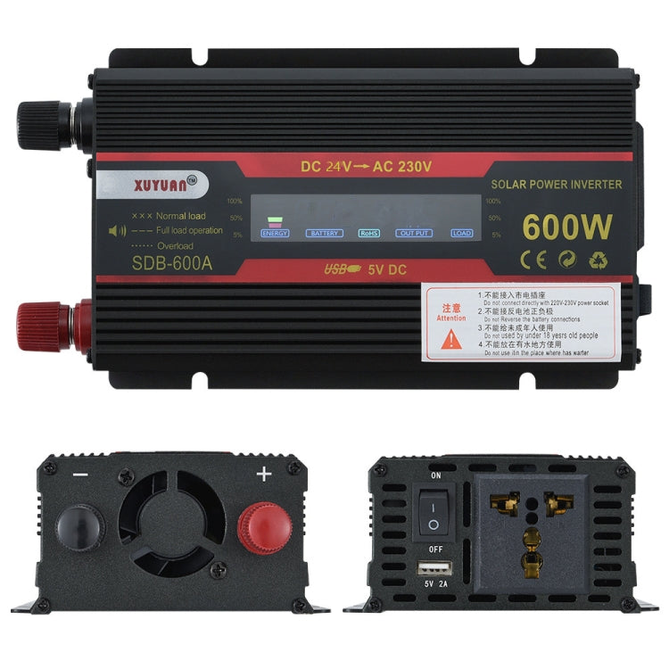 XUYUAN 600W Car Inverter LCD Display Converter, Specification: 24V to 220V -  by XUYUAN | Online Shopping South Africa | PMC Jewellery | Buy Now Pay Later Mobicred