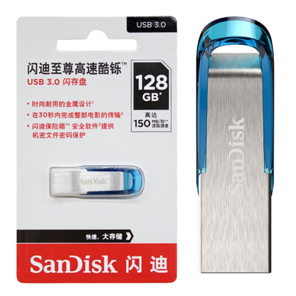 SanDisk CZ73 USB 3.0 High Speed Metal U Disk, Capacity: 128GB(Blue) - USB Flash Drives by SanDisk | Online Shopping South Africa | PMC Jewellery | Buy Now Pay Later Mobicred