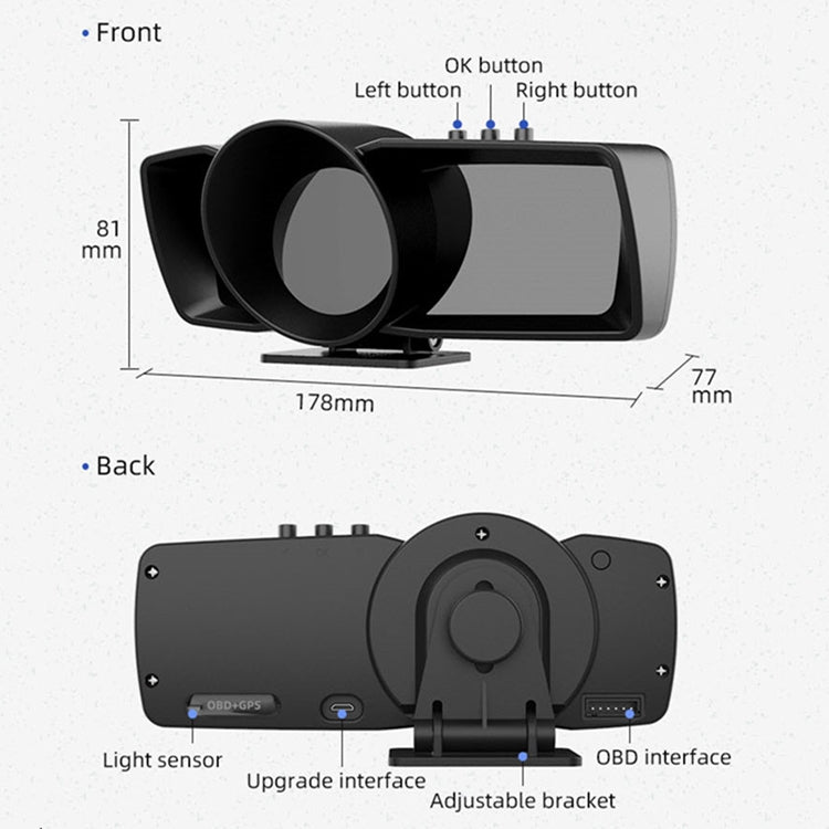 AP-7 HUD Head-Up Display OBD GPS Dual System Driving Computer Modified LCD Code Table - Head Up Display System by PMC Jewellery | Online Shopping South Africa | PMC Jewellery | Buy Now Pay Later Mobicred