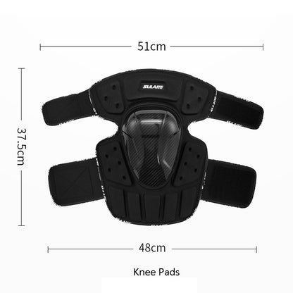 SULAITE Off-Road Motorcycle Windproof Warmth Drop-Proof Breathable Carbon Fiber Protective Gear, Specification: Knee Pads+Elbow Pads - Protective Gear by SULAITE | Online Shopping South Africa | PMC Jewellery | Buy Now Pay Later Mobicred