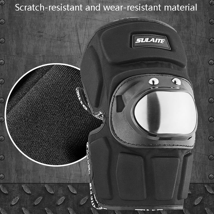 SULAITE Motorcyclist Stainless Steel  Windproof Shockproof Outdoor Sports Protective Gear Knee Pads+Elbow Pads - Protective Gear by SULAITE | Online Shopping South Africa | PMC Jewellery | Buy Now Pay Later Mobicred