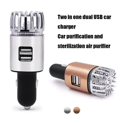 JO-6291 Negative Ion Car Sterilizing Air Purifier Mobile Phone High-Speed Charging Dual USB Cigarette Lighter(Mysterious Silver) - Air Purifier by PMC Jewellery | Online Shopping South Africa | PMC Jewellery | Buy Now Pay Later Mobicred