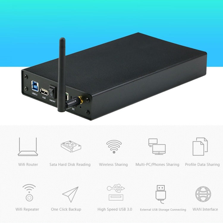 Blueendless 3.5 inch Mobile Hard Disk Box WIFI Wireless NAS Private Cloud Storage( EU Plug) - HDD Enclosure by Blueendless | Online Shopping South Africa | PMC Jewellery | Buy Now Pay Later Mobicred