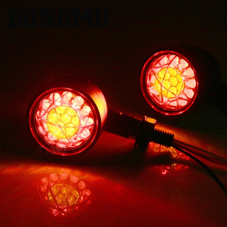 1pair Motorcycle Universal Retro LED Turn Signal Light(Electroplating Shell Yellow Cover) - Turn Signal by PMC TechLife | Online Shopping South Africa | PMC TechLife | Buy Now Pay Later Mobicred