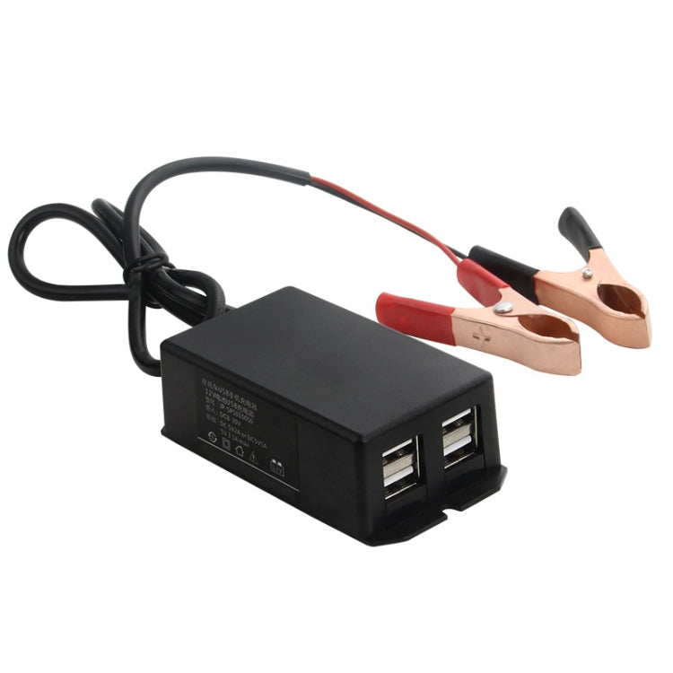 12/24V 4 USB Interface Motorcycle Car Mobile Phone Charger - Battery Charger by PMC Jewellery | Online Shopping South Africa | PMC Jewellery | Buy Now Pay Later Mobicred