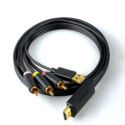 1m JingHua HDMI-3RCA HDMI To 3RCA Conversion Cable Set-Top TV Projector AV Lotus Converter Cable - Cable by JingHua | Online Shopping South Africa | PMC Jewellery | Buy Now Pay Later Mobicred