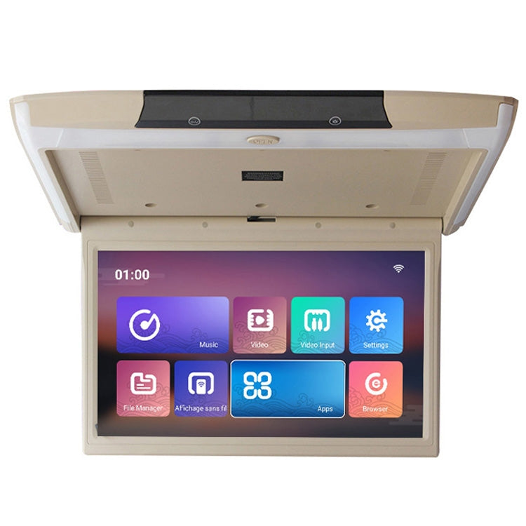 15.6 Inch Car Ceiling Android Monitor Mp5 Car HD TV Display Android 10 2+32G WIFI Version(Beige) - Car Monitor by PMC Jewellery | Online Shopping South Africa | PMC Jewellery | Buy Now Pay Later Mobicred