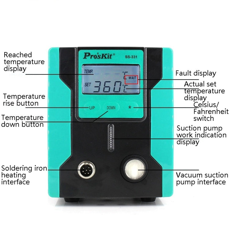 ProsKit SS-331H Electric Heat Tin Suction Device Fully Automatic Suction Pump Desoldering Machine - Soldering Iron Set by ProsKit | Online Shopping South Africa | PMC Jewellery