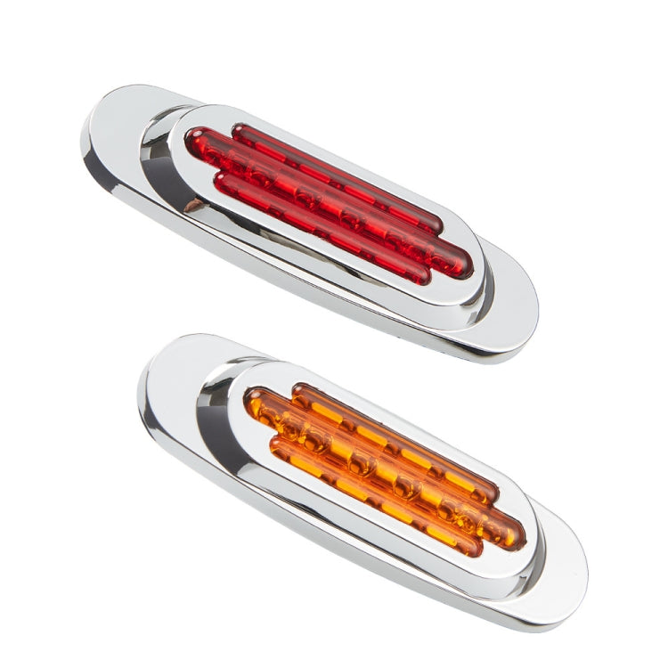 12-24V 16 LEDs Electroplating Side Lights Side Tail Lights Cargo Truck Modification Light, Colour: Yellow (2 Lines Always Bright) - Warning Lights by PMC TechLife | Online Shopping South Africa | PMC TechLife | Buy Now Pay Later Mobicred
