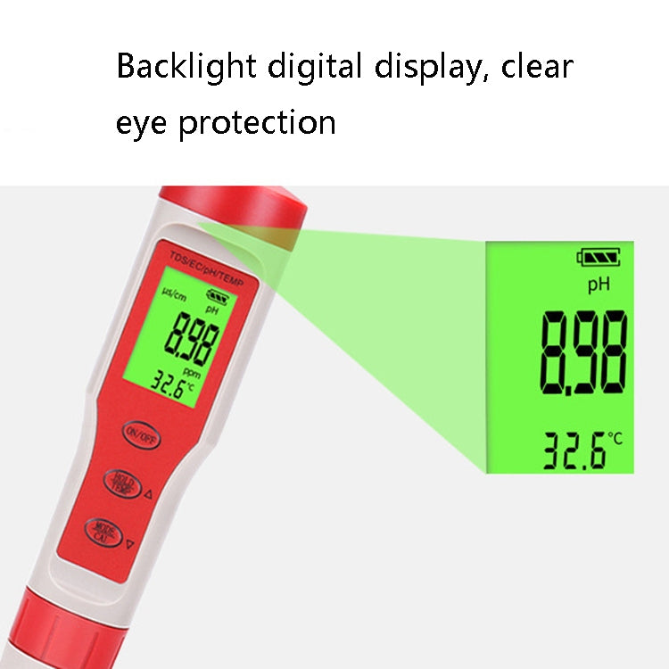 4-in-1 Portable PH/TDS/EC/TEMP Test Pen Multi-Function Water Quality Tester - PH & Moisture Meter by PMC Jewellery | Online Shopping South Africa | PMC Jewellery