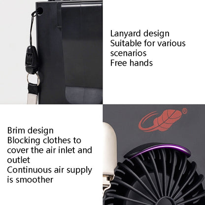 W920 Hanging Waist Hanging Neck Small Fan Outdoor Portable Handheld Usb Charging Turbine Cycle Fan(Black) - Electric Fans by PMC Jewellery | Online Shopping South Africa | PMC Jewellery | Buy Now Pay Later Mobicred