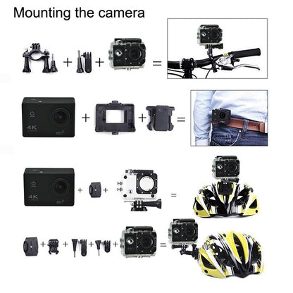 WIFI Waterproof Action Camera Cycling 4K camera Ultra Diving  60PFS kamera Helmet bicycle Cam underwater Sports 1080P Camera(Blue) - Children Cameras by PMC Jewellery | Online Shopping South Africa | PMC Jewellery | Buy Now Pay Later Mobicred