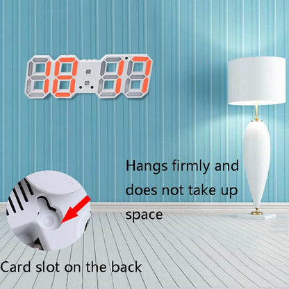 6609 3D Stereo LED Alarm Clock Living Room 3D Wall Clock, Colour: White - Alarm Clocks by PMC Jewellery | Online Shopping South Africa | PMC Jewellery