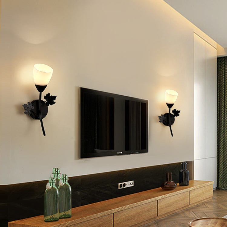 6014 Iron Wall Lights LED Bedroom Bedside Lights Postmodern Corridor Trump Light Hotel Restaurant Lighting, Power source: Without Light Bulb( Black Single Head) - free shipping - PMc TechLife - Order now!