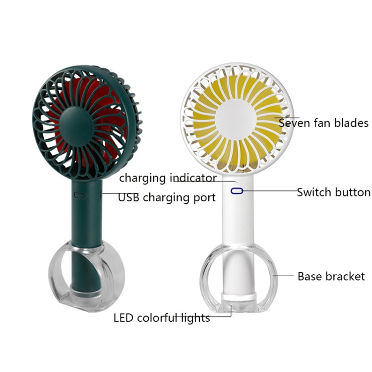 FS-H01 USB Portable Ultra-quiet Large Wind Hand-held Desktop Student Dormitory Household Mini Fan(Green) - Electric Fans by PMC Jewellery | Online Shopping South Africa | PMC Jewellery | Buy Now Pay Later Mobicred