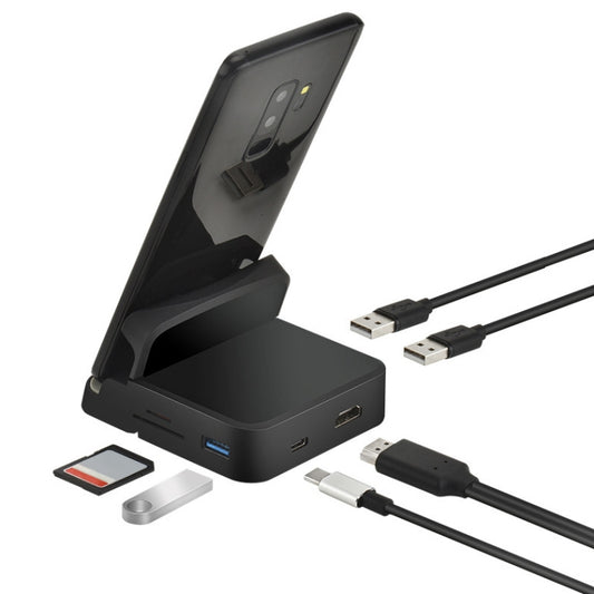 7 In 1 USB-C / Type-C To 2 USB 2.0 + USB 3.0 + 4K HDMI + SD / TF Card Slot + PD USB-C / Type-C Charging Ports Multifunctional HUB Docking Station With Holder - USB HUB by PMC Jewellery | Online Shopping South Africa | PMC Jewellery | Buy Now Pay Later Mobicred