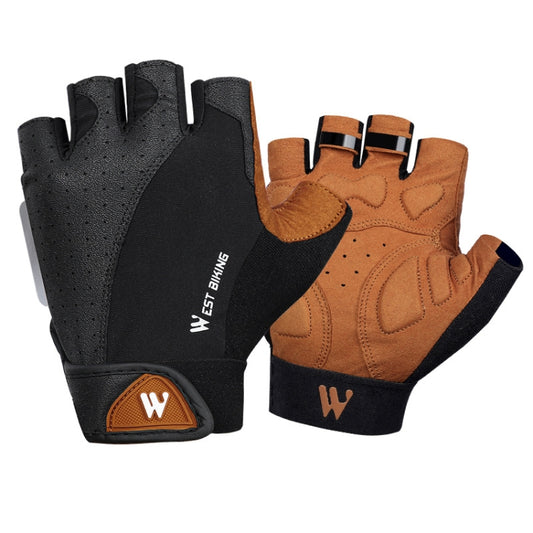 WEST BIKING YP0211196 Half-Finger Shock-Absorbing Anti-Skid Motorcycle Bike Gloves Riding Equipment, Size: M(Black Yellow) - Cycling Gloves by WEST BIKING | Online Shopping South Africa | PMC Jewellery | Buy Now Pay Later Mobicred