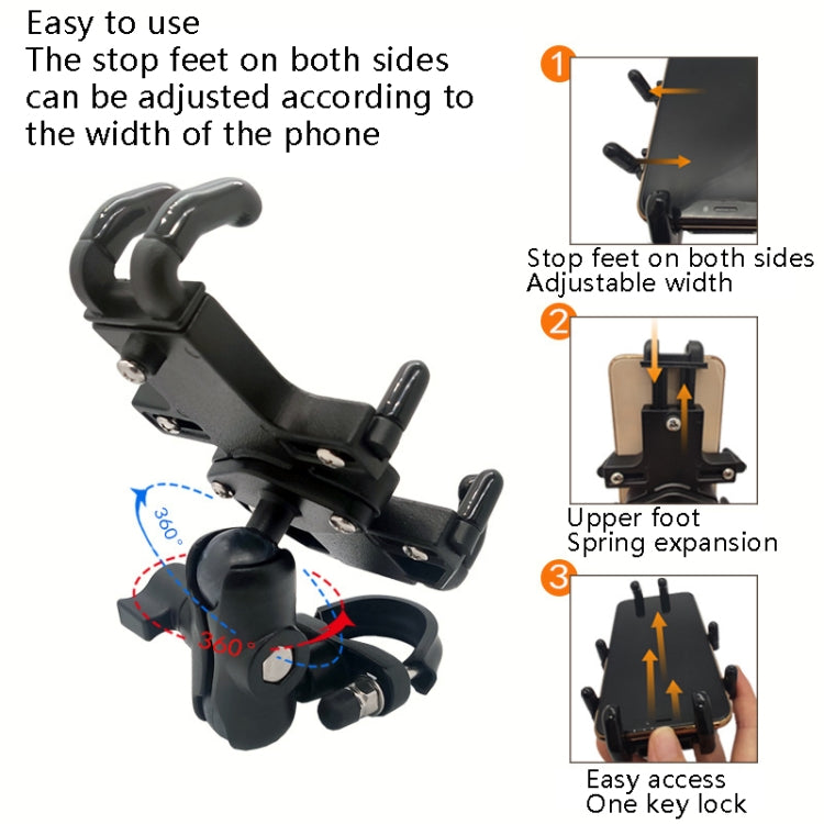 N-STAR NJN001 Motorcycle Bicycle Compatible Mobile Phone Bracket Aluminum Accessories Riding Equipment(With M10 Ball) - Holders by N-STAR | Online Shopping South Africa | PMC Jewellery | Buy Now Pay Later Mobicred