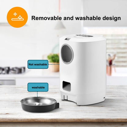 4.5L Smart Pet Cat Dog Bowl Food Automatic Dispenser Feeder  With Timer Auto Electronic Feeder With Metal Food Tray, Specification: USB Interface No Adapter - Food Bowls by PMC Jewellery | Online Shopping South Africa | PMC Jewellery