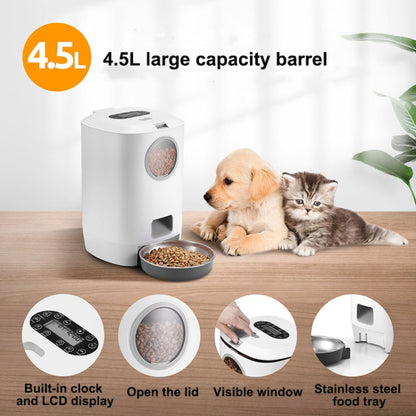 4.5L Smart Pet Cat Dog Bowl Food Automatic Dispenser Feeder  With Timer Auto Electronic Feeder With Metal Food Tray, Specification: US Plug - Food Bowls by PMC Jewellery | Online Shopping South Africa | PMC Jewellery