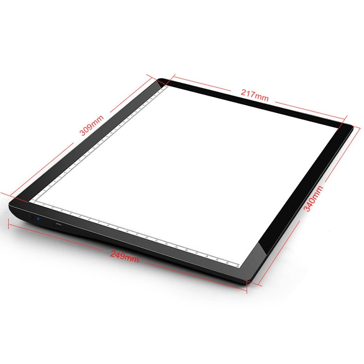 A4-D26  Charging Copy Table Soft Light Eye Protection Edging Copy Board Drawing Board(White) -  by PMC Jewellery | Online Shopping South Africa | PMC Jewellery | Buy Now Pay Later Mobicred