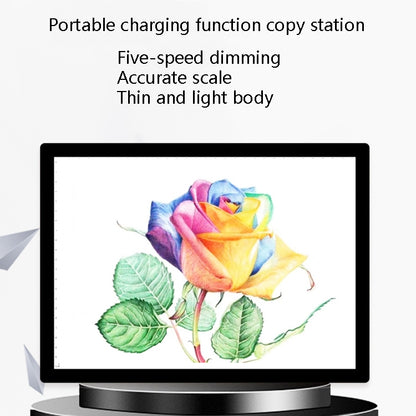 A4-D26  Charging Copy Table Soft Light Eye Protection Edging Copy Board Drawing Board(Blue) -  by PMC Jewellery | Online Shopping South Africa | PMC Jewellery | Buy Now Pay Later Mobicred