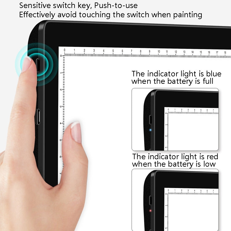 A4-D26  Charging Copy Table Soft Light Eye Protection Edging Copy Board Drawing Board(White) -  by PMC Jewellery | Online Shopping South Africa | PMC Jewellery | Buy Now Pay Later Mobicred