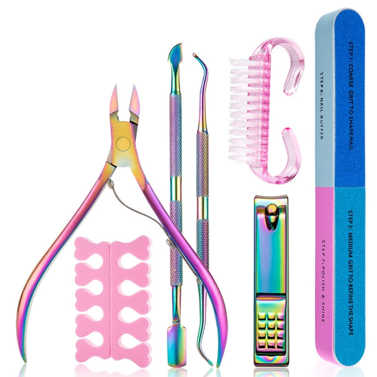 7 in 1 Nail Tools Color Titanium Nail Care Tools(Color Titanium Nude) - Nail Clipper by PMC Jewellery | Online Shopping South Africa | PMC Jewellery | Buy Now Pay Later Mobicred