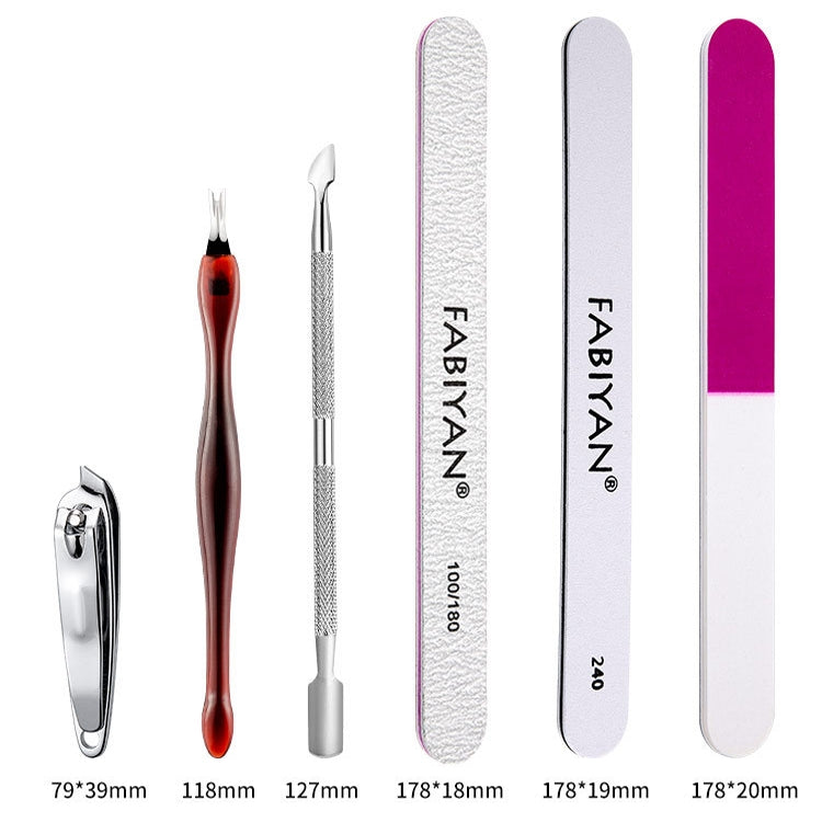 FABIYAN Nail Art Tool Set Manicure Disarm Tool Set, Specification: 6-piece Set - Nail Art Equipment by PMC Jewellery | Online Shopping South Africa | PMC Jewellery | Buy Now Pay Later Mobicred