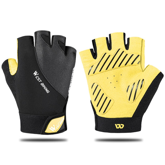 WEST BIKING YP0211210 Mountain Cycling Gloves Half Finger Breathable Anti-Slip Gloves Riding Equipment, Size: L(Black Yellow) - Cycling Gloves by WEST BIKING | Online Shopping South Africa | PMC Jewellery | Buy Now Pay Later Mobicred