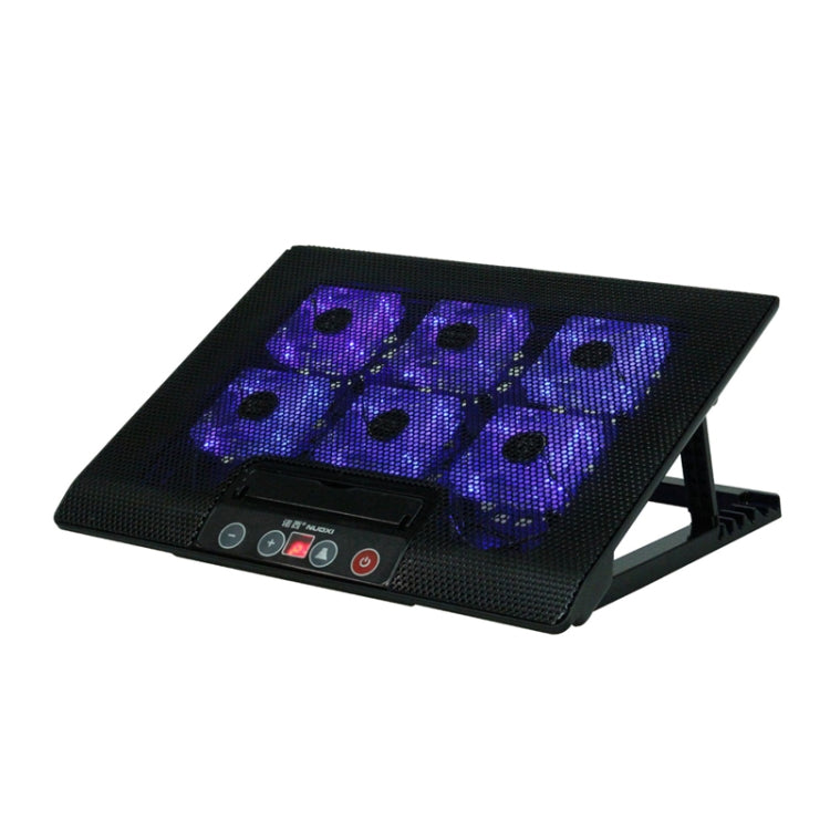 NUOXI M8 Laptop Radiator Multi-Angle Adjustment Six Fan Touch Screen Button Bracket(Black) - free shipping - PMC Jewellery - Order now!