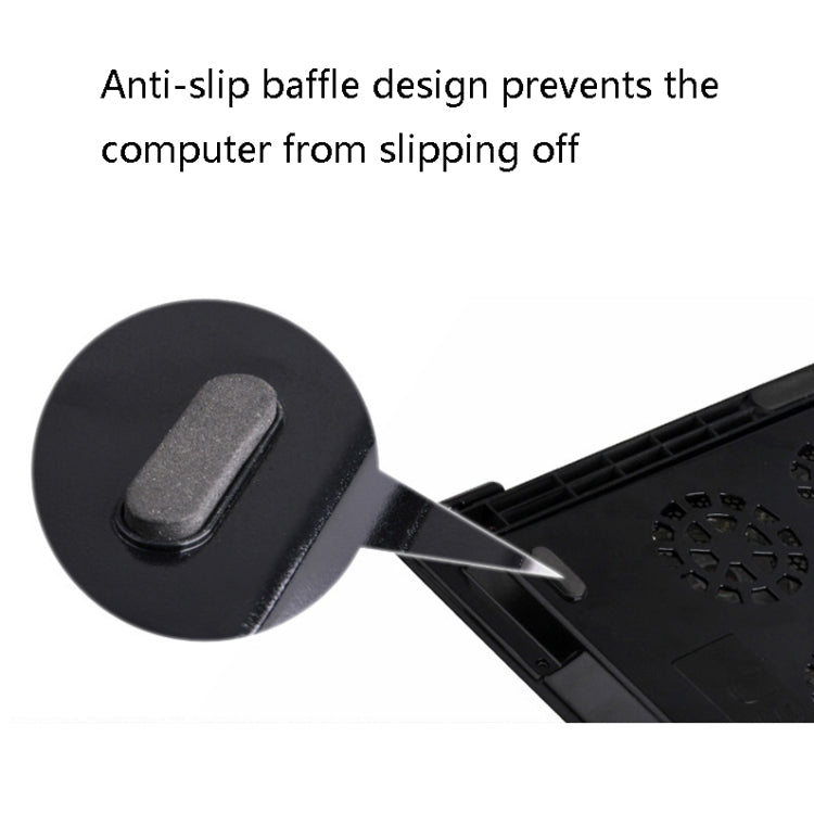 NUOXI M8 Laptop Radiator Multi-Angle Adjustment Six Fan Touch Screen Button Bracket(Blue) - free shipping - PMC Jewellery - Order now!