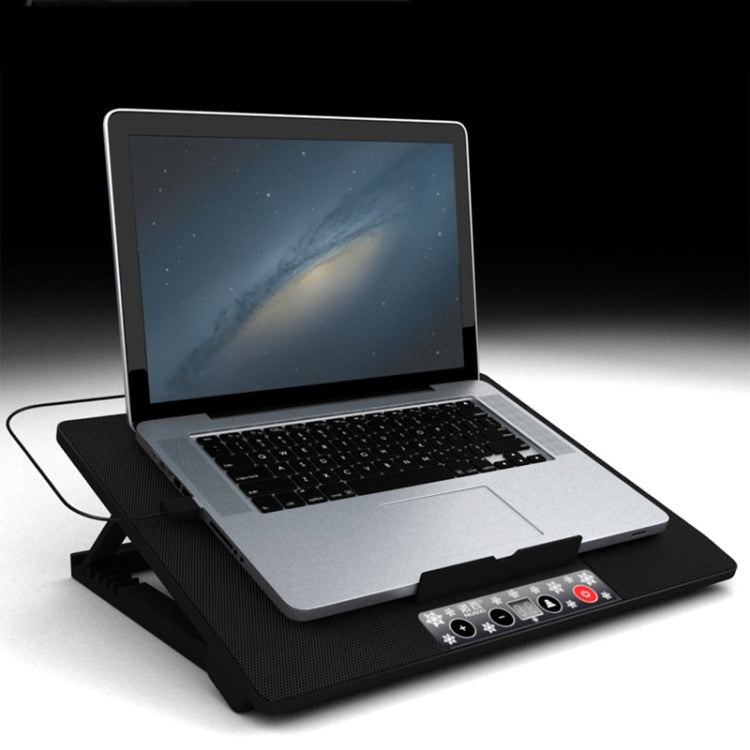 NUOXI M8 Laptop Radiator Multi-Angle Adjustment Six Fan Touch Screen Button Bracket(Blue) - free shipping - PMC Jewellery - Order now!